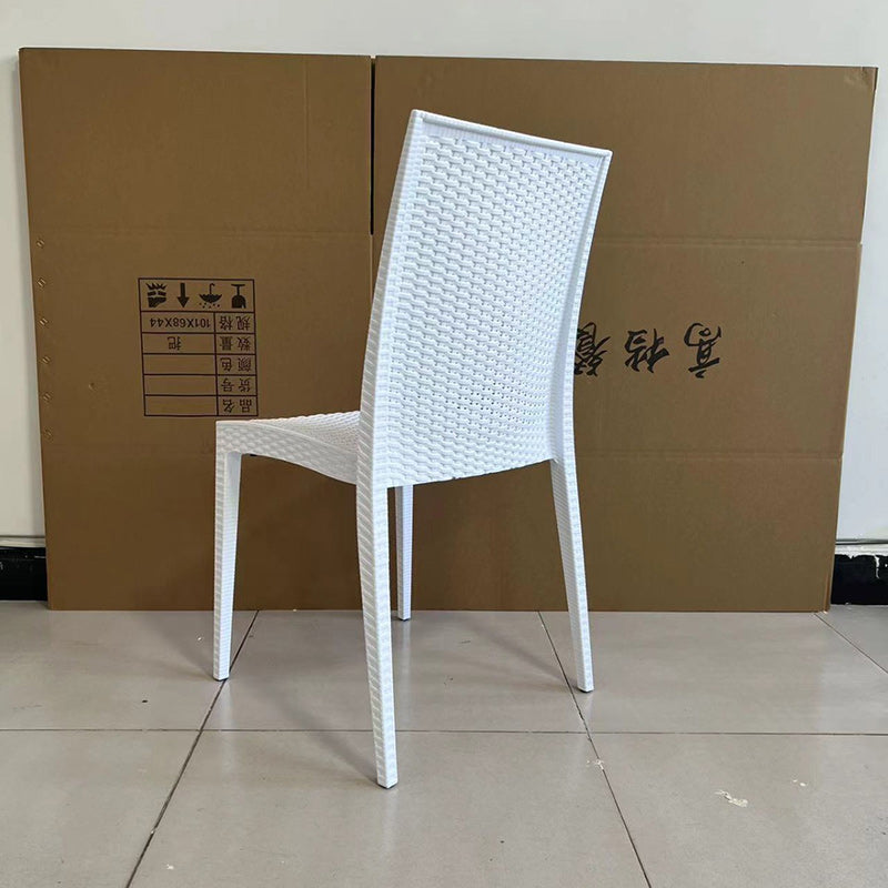 Minimalist Woven Plastic Stackable Dining Chair