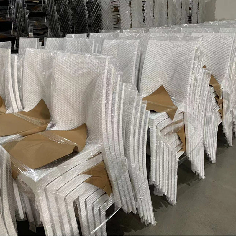 Minimalist Woven Plastic Stackable Dining Chair