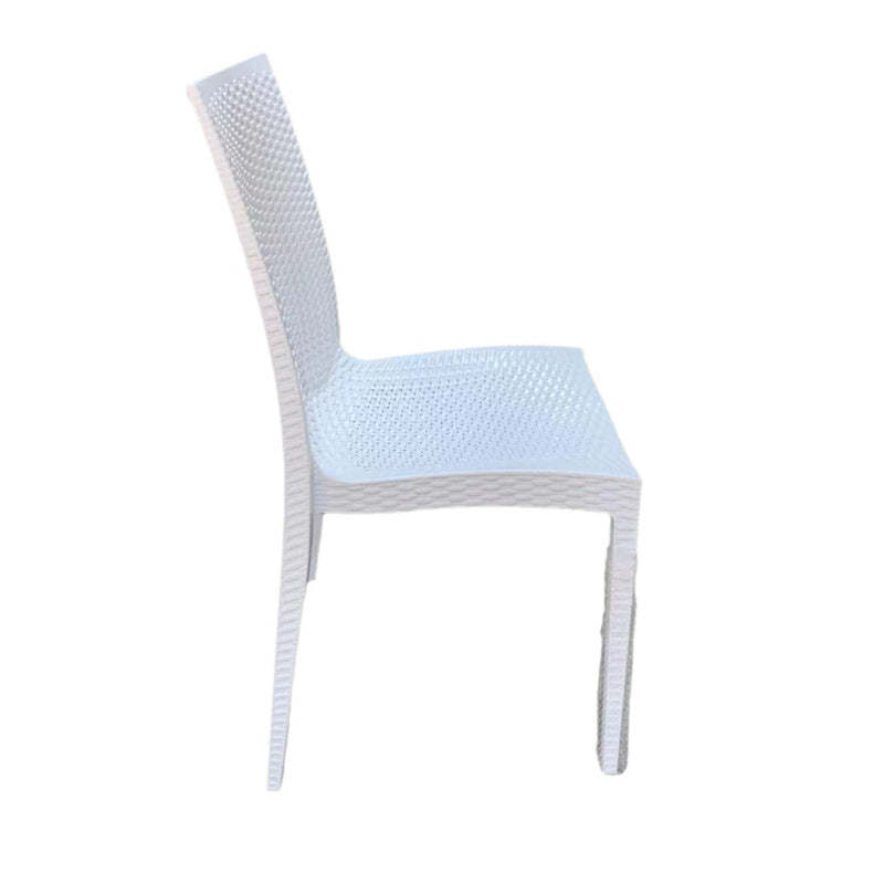 Minimalist Woven Plastic Stackable Dining Chair