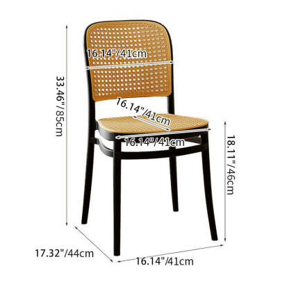 Scandinavian Woven Tritan Stackable Dining Chair — Gray Leg & Wood Color Seat