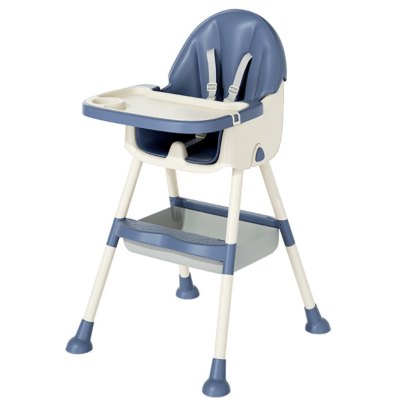 Modern Kids Leather Steel Foldable Dining Chair Adjustable