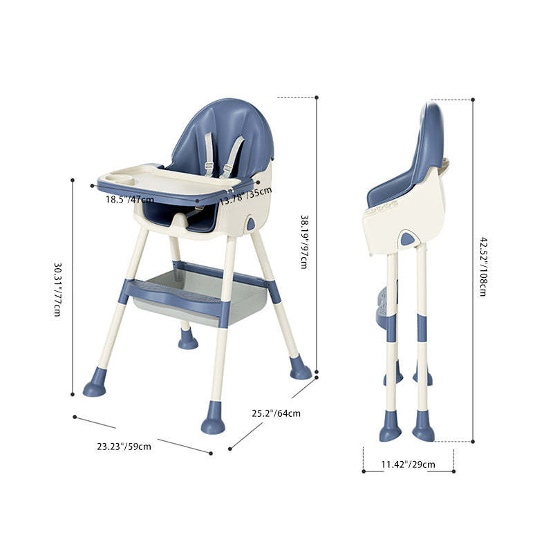 Modern Kids Leather Steel Foldable Dining Chair Adjustable — Not Foldable With Storage Bag / Light Green