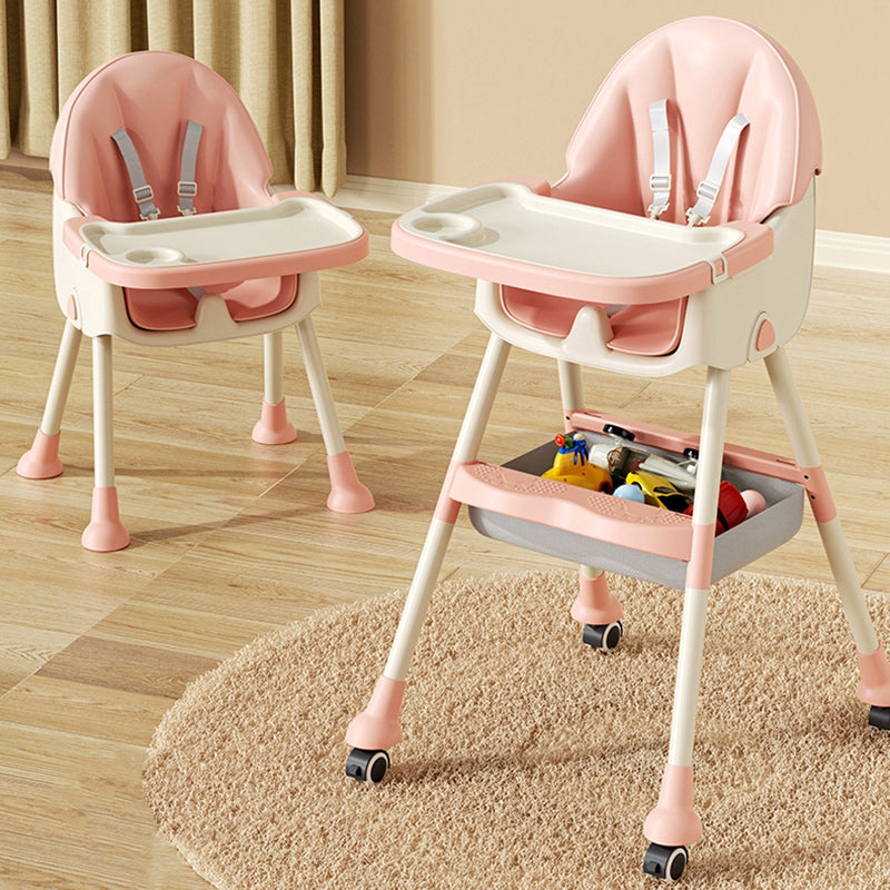 Modern Kids Leather Steel Foldable Dining Chair Adjustable