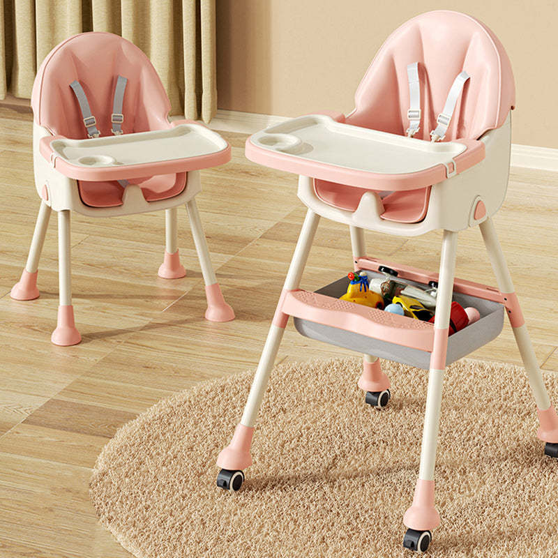 Modern Kids Leather Steel Foldable Dining Chair Adjustable