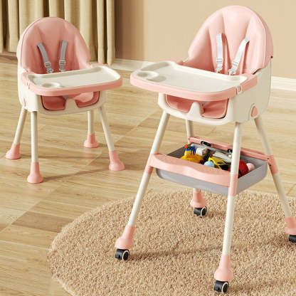 Modern Kids Leather Steel Foldable Dining Chair Adjustable