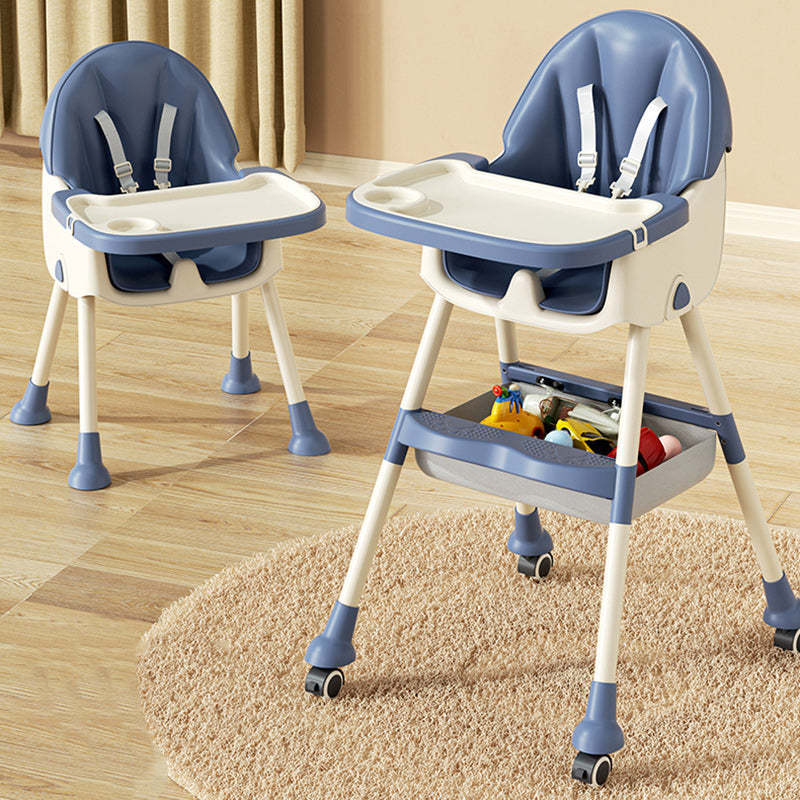 Modern Kids Leather Steel Foldable Dining Chair Adjustable — Not Foldable Without Storage Bag / Blue