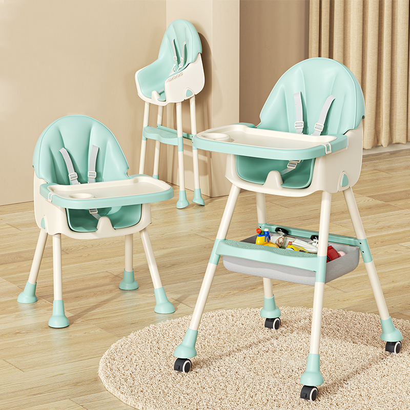 Modern Kids Leather Steel Foldable Dining Chair Adjustable