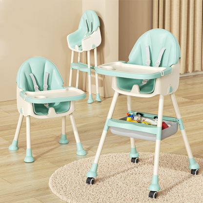 Modern Kids Leather Steel Foldable Dining Chair Adjustable