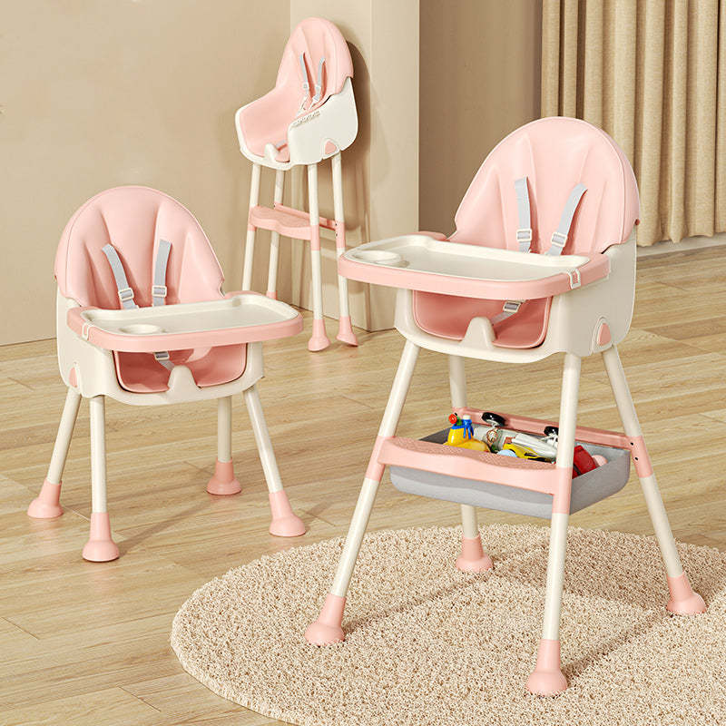 Modern Kids Leather Steel Foldable Dining Chair Adjustable — Not Foldable Without Storage Bag / Pink