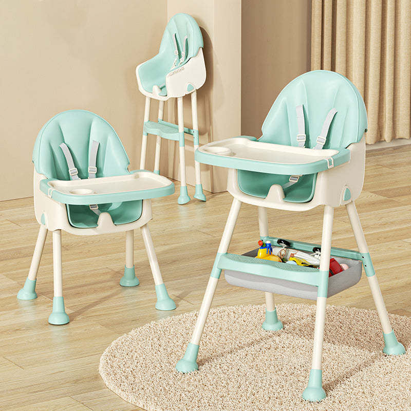 Modern Kids Leather Steel Foldable Dining Chair Adjustable — Not Foldable Without Storage Bag / Light Green
