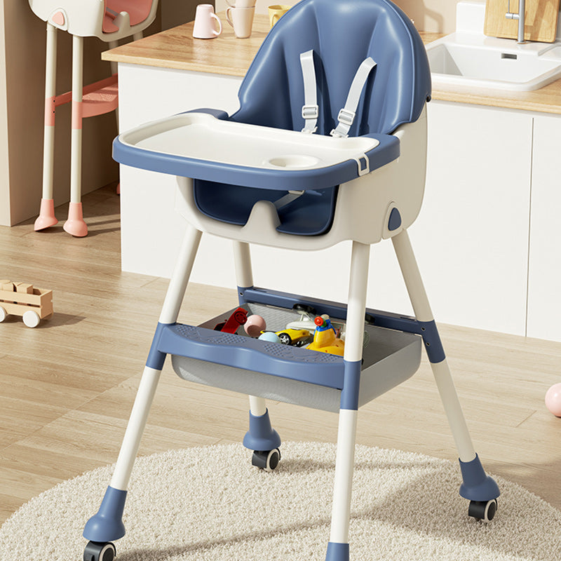 Modern Kids Leather Steel Foldable Dining Chair Adjustable
