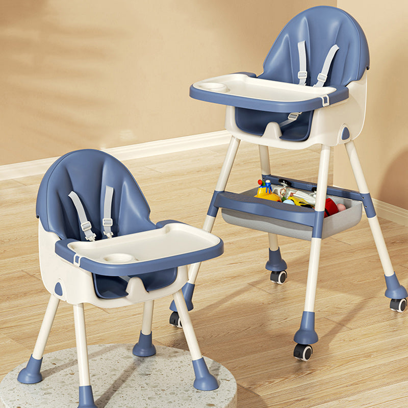 Modern Kids Leather Steel Foldable Dining Chair Adjustable — Not Foldable With Storage Bag / Blue
