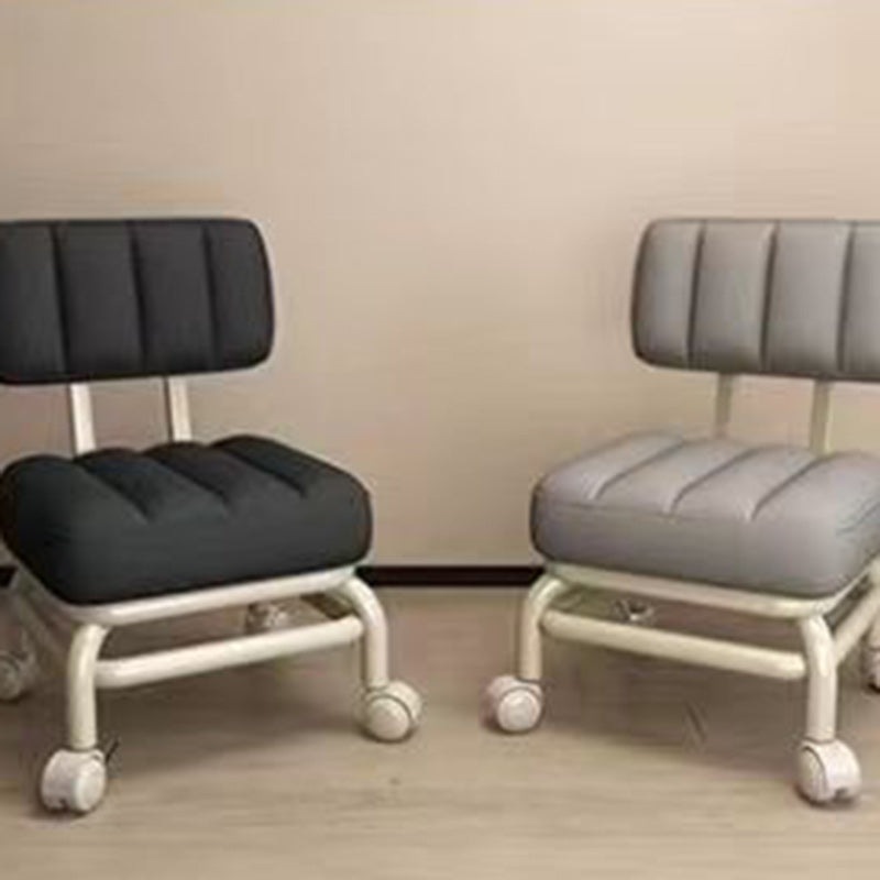 Minimalist Leather Metal Low Stool
