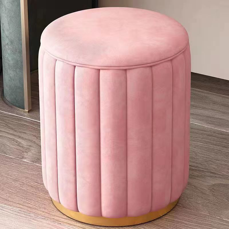 Nordic vanity storage wood vanity stools — No Storage / Pink