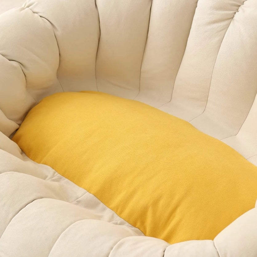 Nordic Snowflake Fleece Flower Sofa Footrest — With 2 Footrests / Gray & Yellow