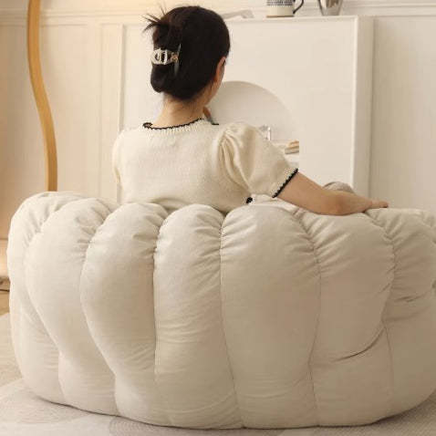 Nordic Snowflake Fleece Flower Sofa Footrest