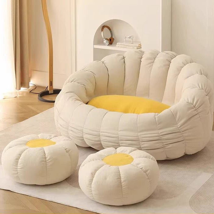 Nordic Snowflake Fleece Flower Sofa Footrest