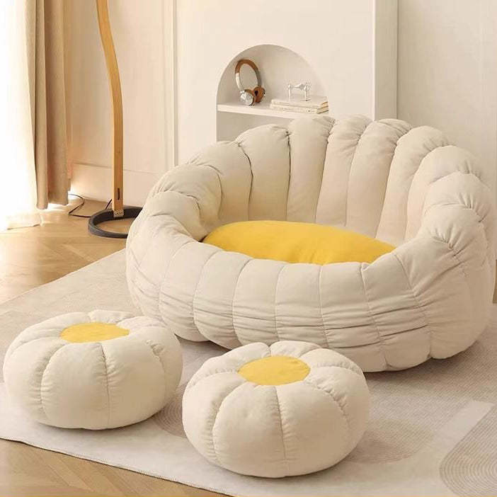 Nordic Snowflake Fleece Flower Sofa Footrest