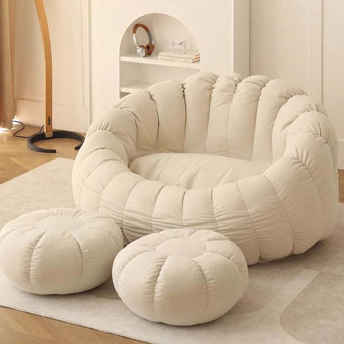 Nordic Snowflake Fleece Flower Sofa Footrest