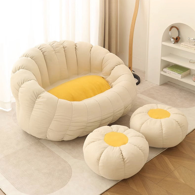 Nordic Snowflake Fleece Flower Sofa Footrest