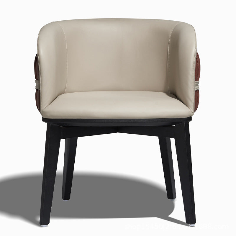 Minimalist microfiber ash dining chairs & benches in leather wood