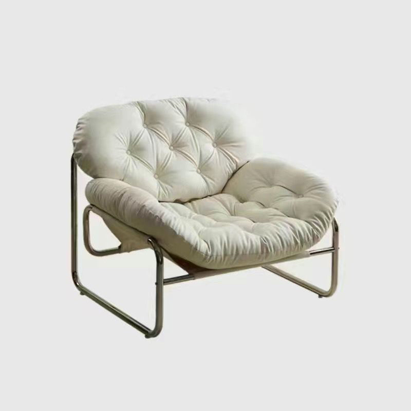 Retro Leather Fabric Steel Cloud Accent Chair