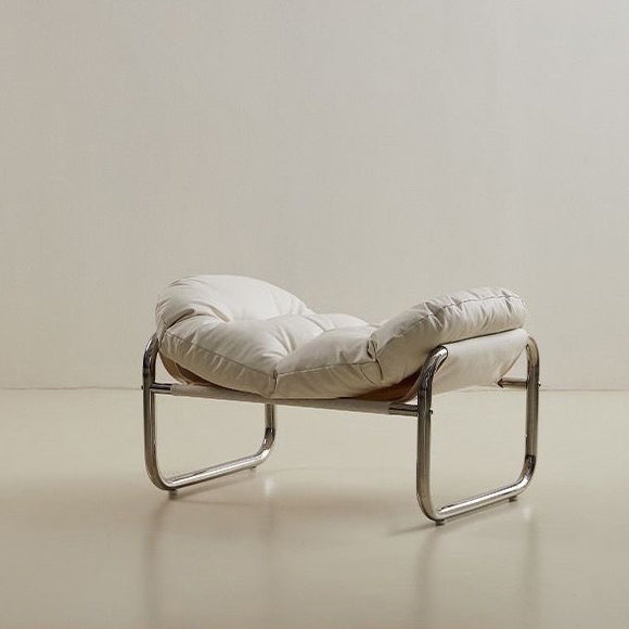 Retro Leather Fabric Steel Cloud Accent Chair