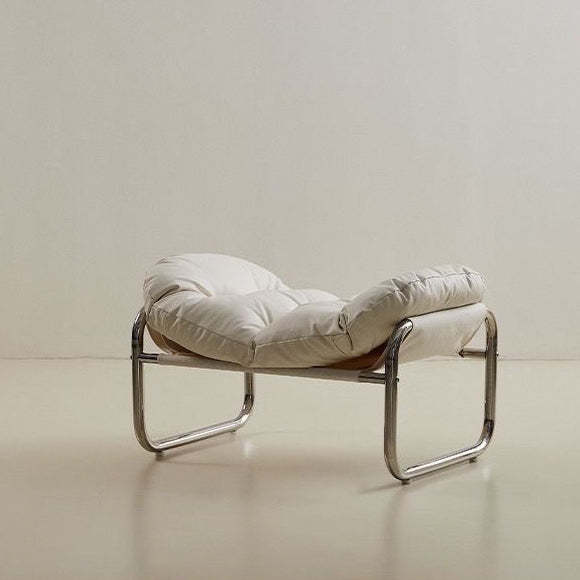 Retro Leather Fabric Steel Cloud Accent Chair