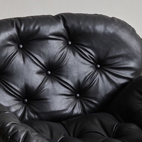 Retro Leather Fabric Steel Cloud Accent Chair
