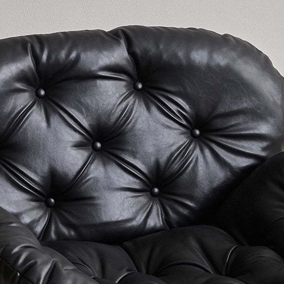 Retro Leather Fabric Steel Cloud Accent Chair