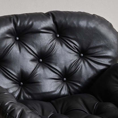 Retro Leather Fabric Steel Cloud Accent Chair