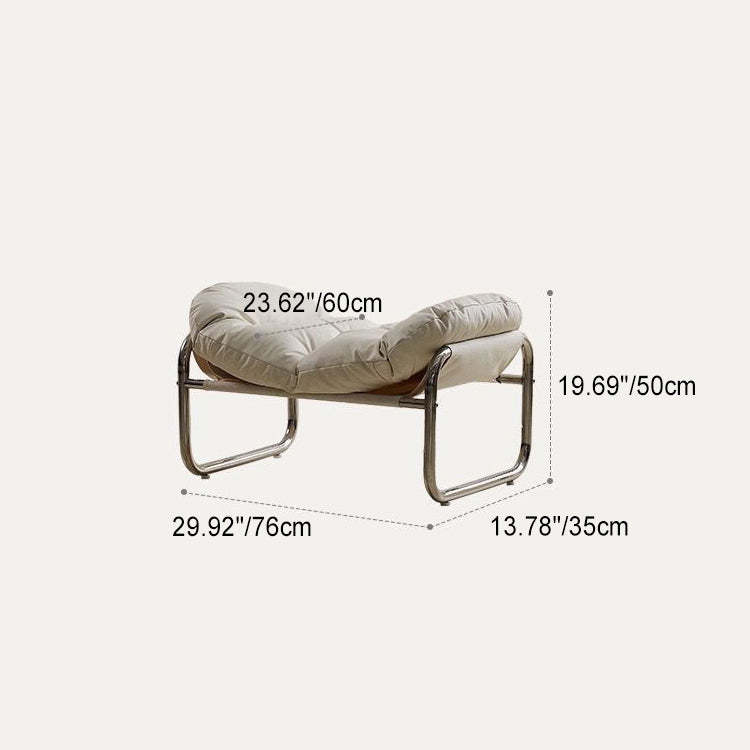 Retro Leather Fabric Steel Cloud Accent Chair