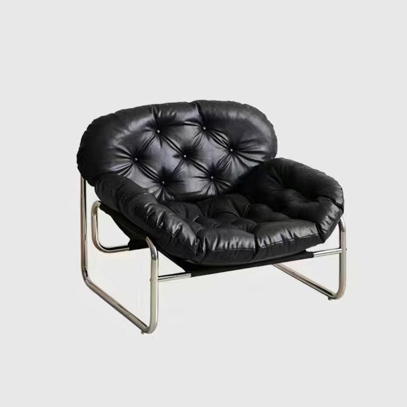 Retro Leather Fabric Steel Cloud Accent Chair