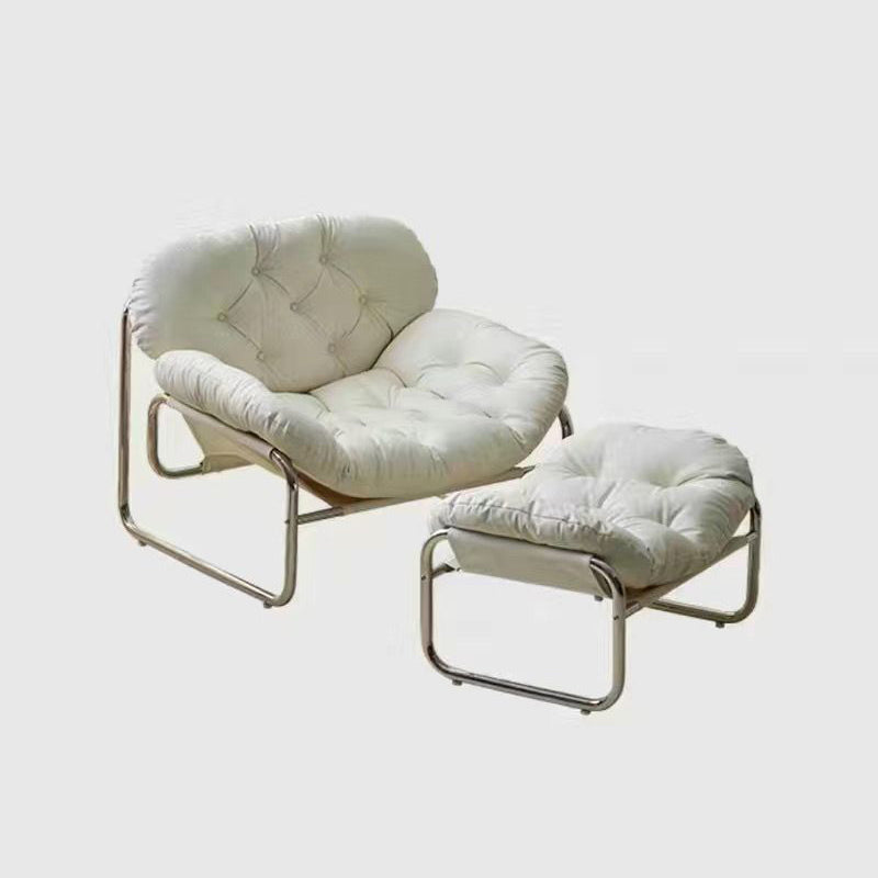 Retro Leather Fabric Steel Cloud Accent Chair