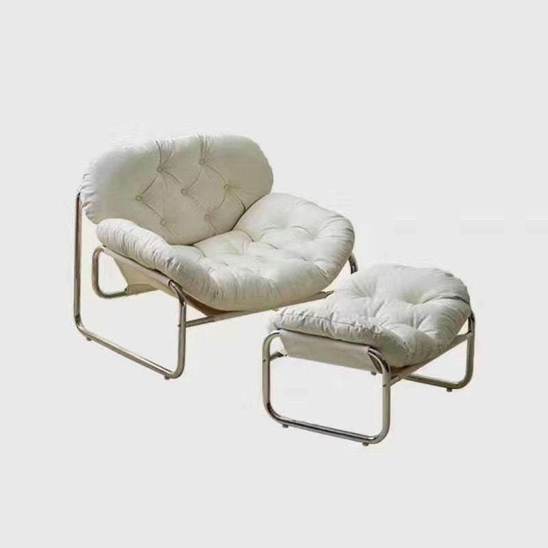 Retro Leather Fabric Steel Cloud Accent Chair