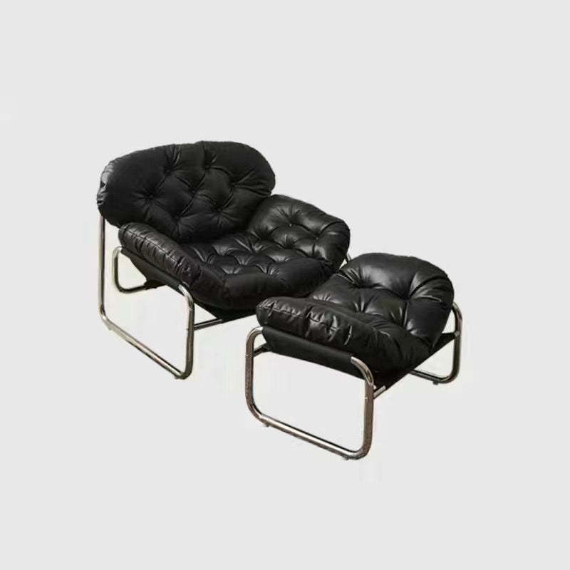 Retro Leather Fabric Steel Cloud Accent Chair