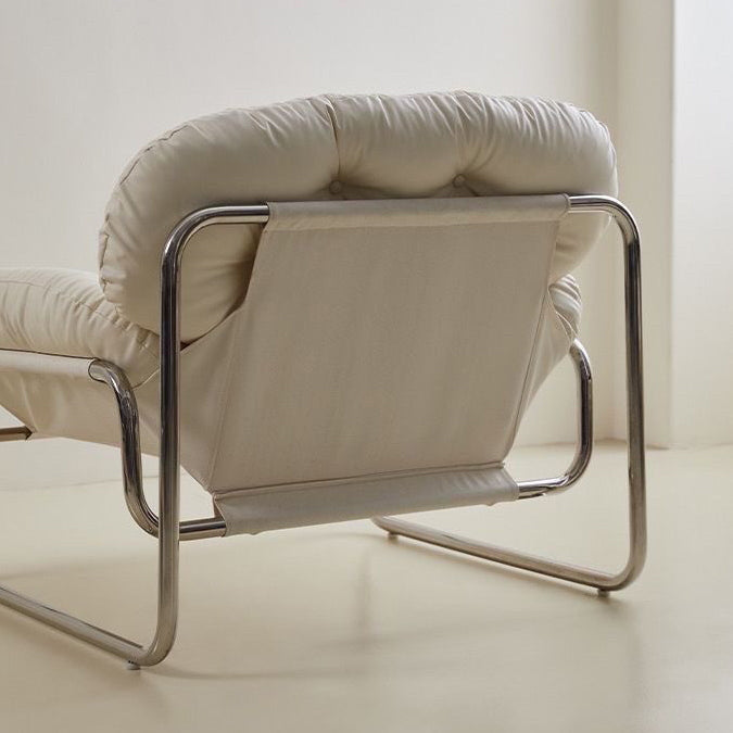 Retro Leather Fabric Steel Cloud Accent Chair