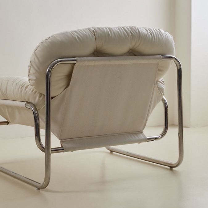 Retro Leather Fabric Steel Cloud Accent Chair