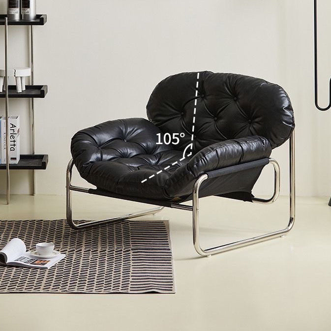 Retro Leather Fabric Steel Cloud Accent Chair