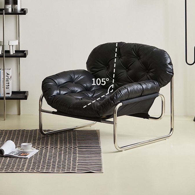 Retro Leather Fabric Steel Cloud Accent Chair