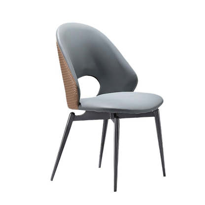 Minimalist Weaving Leather Hollow Elliptical Dining Chair