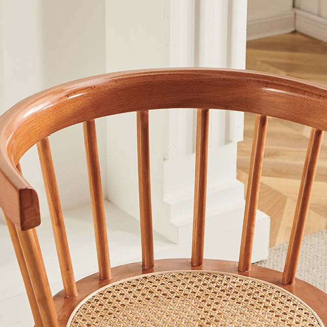 Nordic Woven Rattan Rubberwood Dining Chair