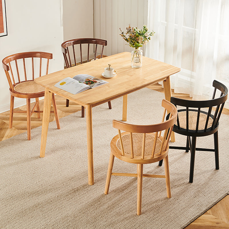 Nordic Woven Rattan Rubberwood Dining Chair