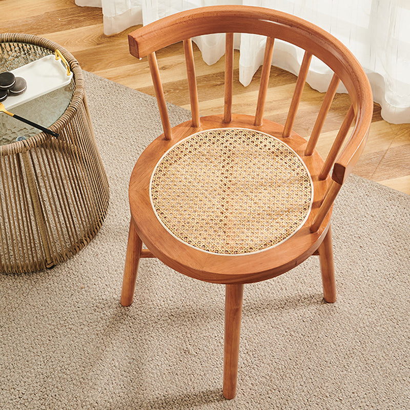Nordic Woven Rattan Rubberwood Dining Chair