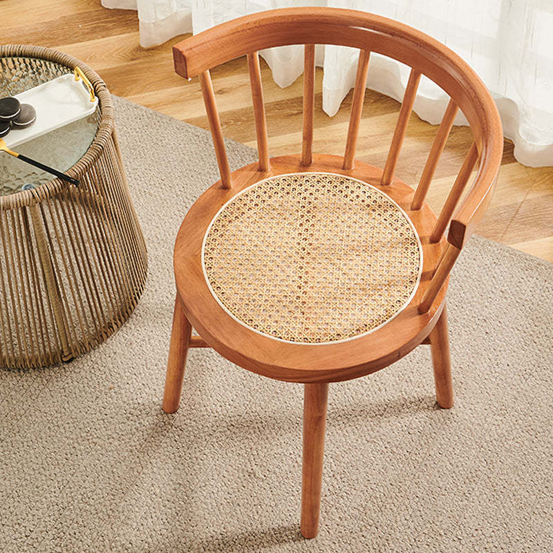 Nordic Woven Rattan Rubberwood Dining Chair
