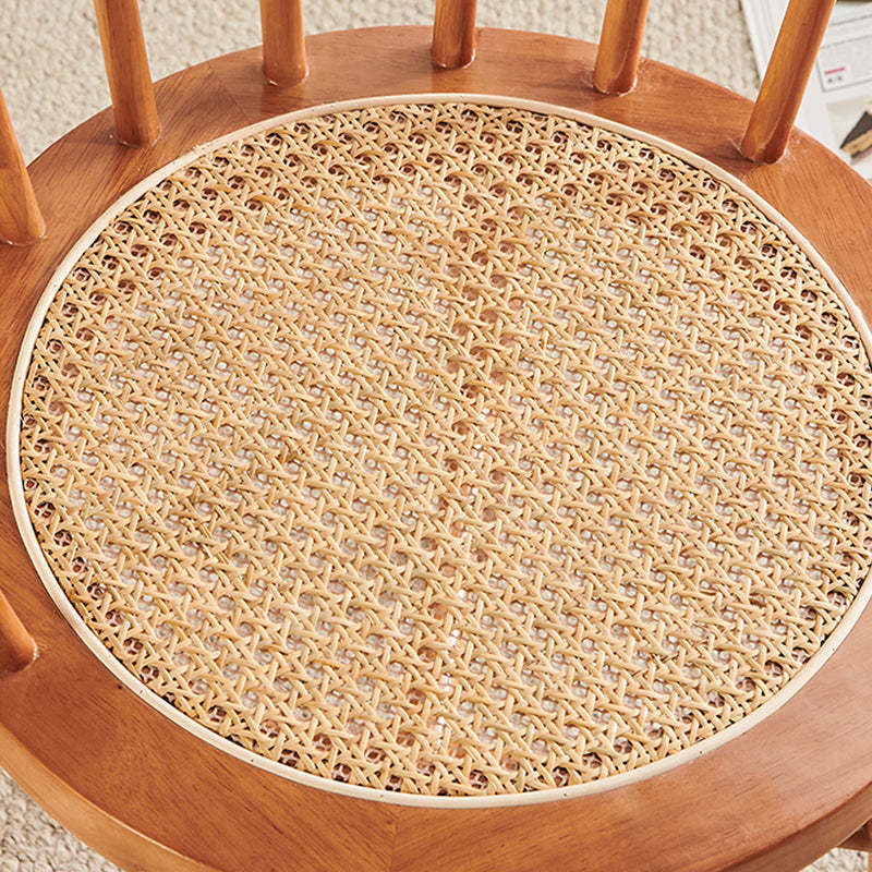 Nordic Woven Rattan Rubberwood Dining Chair
