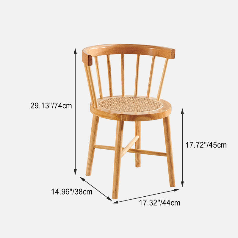 Nordic Woven Rattan Rubberwood Dining Chair