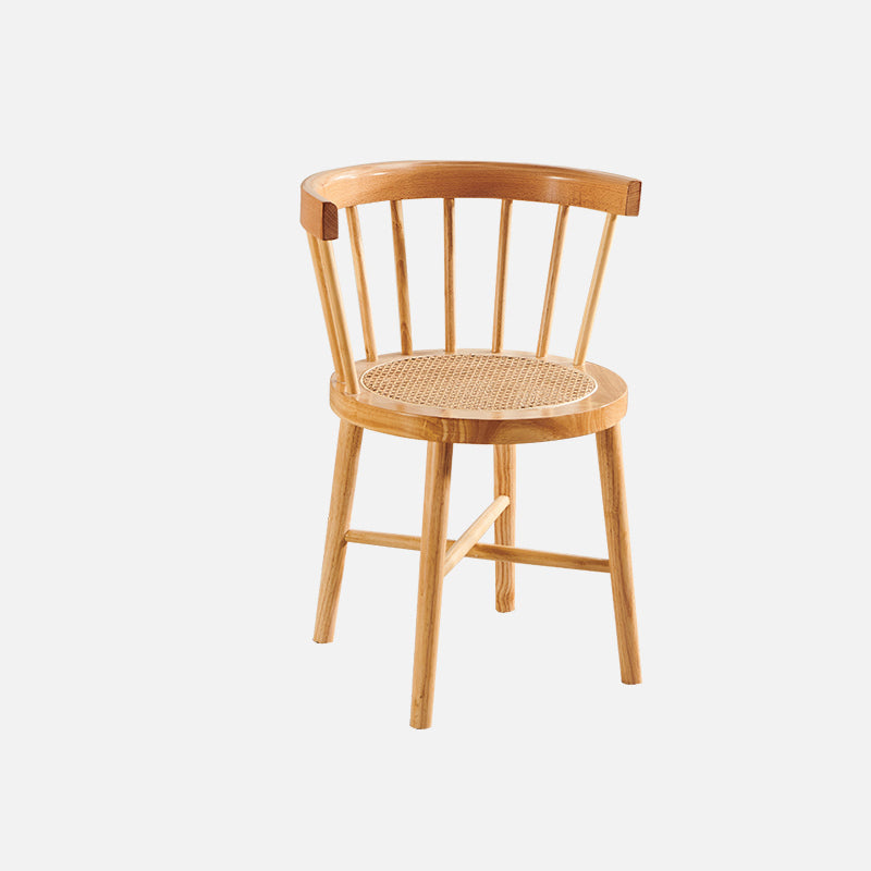 Nordic Woven Rattan Rubberwood Dining Chair