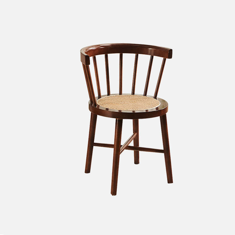 Nordic Woven Rattan Rubberwood Dining Chair
