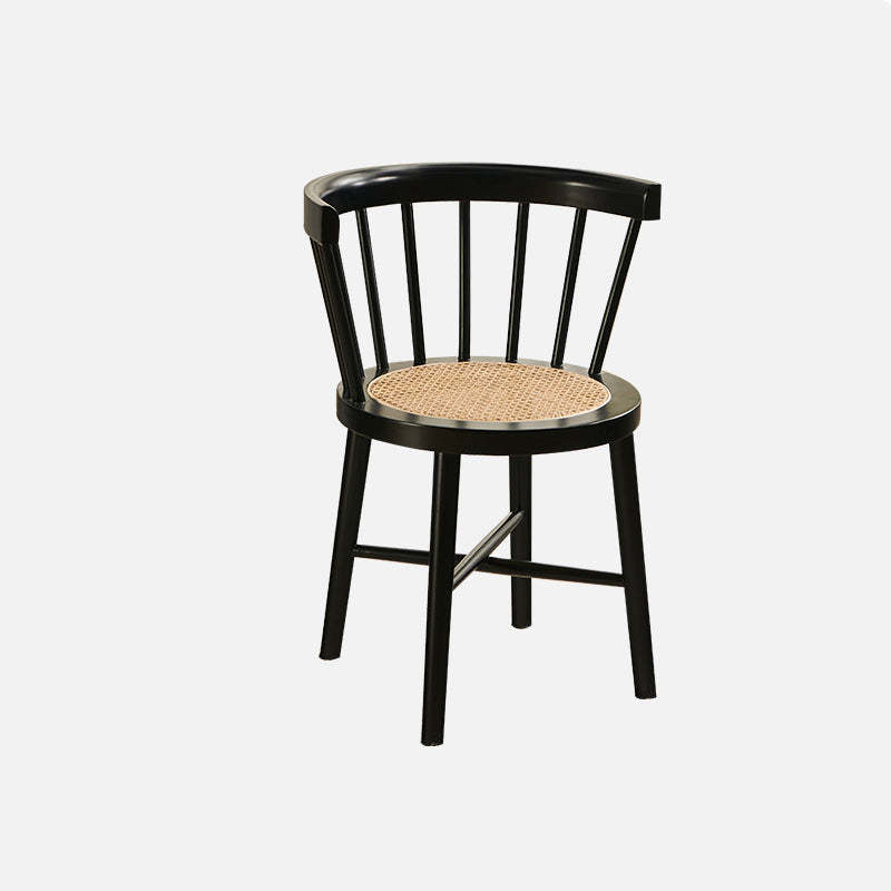 Nordic Woven Rattan Rubberwood Dining Chair